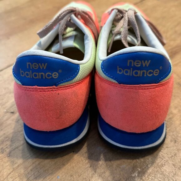 New Balance 620 Retro Sneakers Coral Neon Yellow Sz 8.5 - Picture 3 of 9